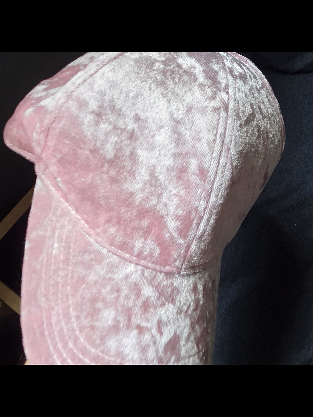 Pink Crushed Velvet Baseball Cap